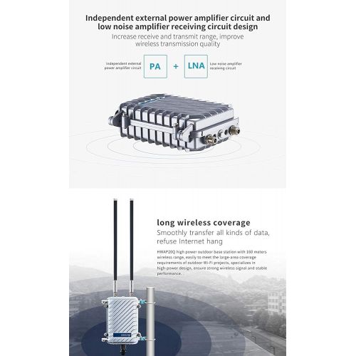  KuWFi High Performance 300Mpbs 2.4G Outdoor CPEAP Waterproof Outdoor Base Station Access Point with 18dBi Panel Antenna Support Wireless AP, Gateway, WiFi Repeater, Bridge, WISP