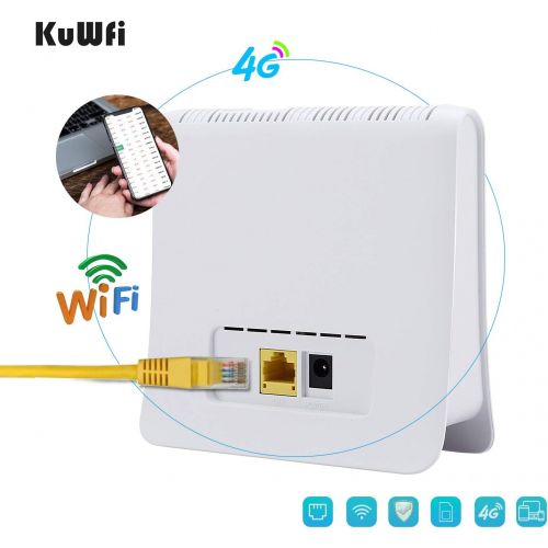  KuWFi Unlocked 300Mbps 4G LTE CPE Mobile WiFi Wireless Router for SIM Card Slot with LAN Port Support AT&T SIM Card and Caribbean,Europe,Asia, Middle East & Africa network32 WiFi U