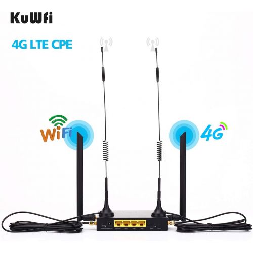  KuWFi OpenWRT Industrial CarWiFi Router with SIM Card Slot 300Mbps 4G LTE Car WiFi Wireless External Antenna Router Extender Strong Signal Europe Middle East