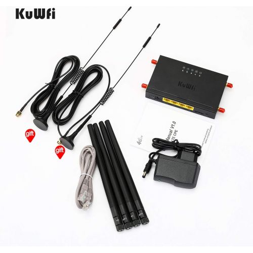  KuWFi OpenWRT Industrial CarWiFi Router with SIM Card Slot 300Mbps 4G LTE Car WiFi Wireless External Antenna Router Extender Strong Signal Europe Middle East