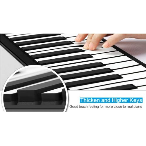  KuanDar Musical instrument Portable Piano- 88 Keys USB Flexible Piano Electronic Soft Keyboard Piano Silicone Rubber Keyboard Send A Sustain Pedal Suitable for Beginners Adults