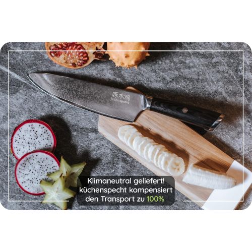  [아마존베스트]Kuechenspecht Damascus Japanese Kitchen Knife 67-Layer Damascus Steel 20cm VG-10 Blade Chefs Knife Damascus Steel in Wooden Box