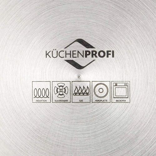  Kuechenprofi K2370602814 Double Boiler/Bain Marie Set with Glass Lid, 5.5 Diameter, Silver