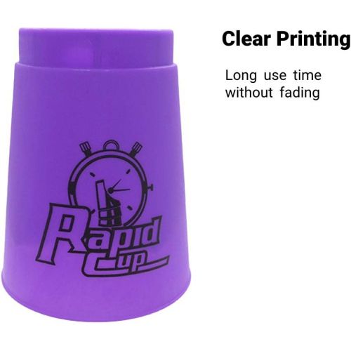  Kuiji Quick Stacks Cups Sports Stacking Cups Speed Training Game Classic Interactive Challenge Competition Party Toy Set of 12 with Carry Bag (Purple)