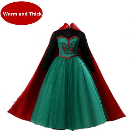  Kuisen kuisen Anna Dress Winter Costume Grils Princess Costume Kids Women Cosplay