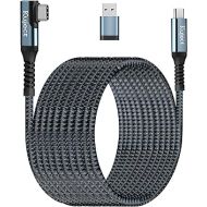 Kuject Link Cable 20FT Compatible for Quest 3 and Quest 2, Nylon Braided Accessories for Rift S/Steam VR Games, USB 3.0 Type C to C High Speed Data Transfer Charging Cord for Gaming PC