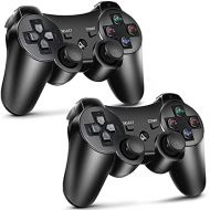 Kujian PS3 Controller 2 Pack Wireless Motion Sense Dual Vibration Upgraded Gaming Controller for Sony Playstation 3 with Charging Cord