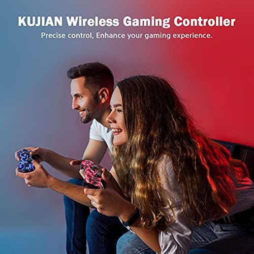  Kujian PS3 Controller 2 Pack Wireless 6-axis Thunderbolt Style Dual Vibration Gaming Controller for Sony Playstation 3 with Charging Cord