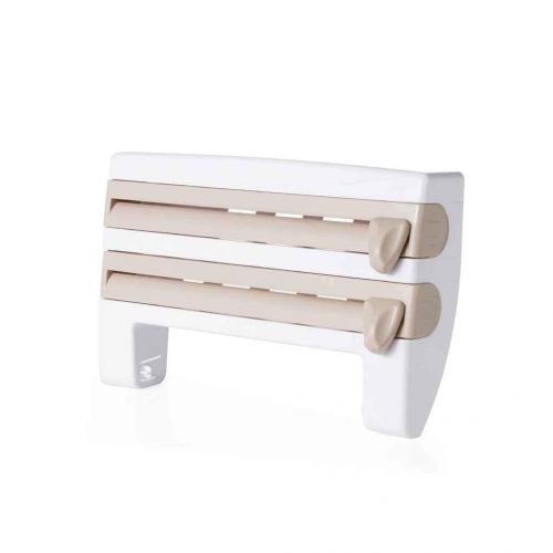  Kul-Kul - Wall Mounted Kitchen Cling Film Sauce Bottle Storage Rack Paper Towel Holder With Cutter