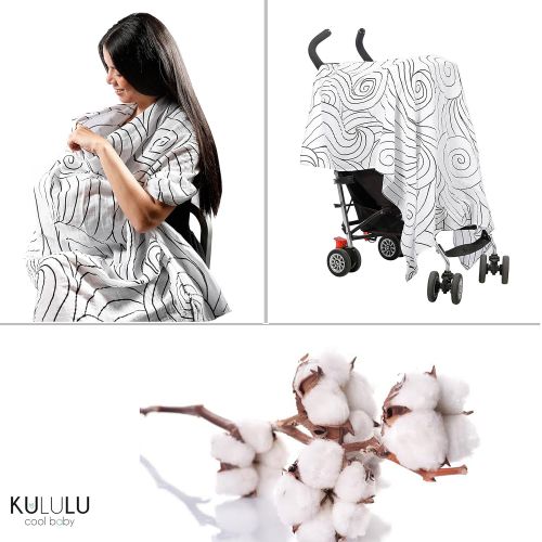  Kululu Premium Organic Cotton Muslin Swaddle Blankets &LULU The Lovey. 47X47, Perfect for Nursery Sets,Gender Neutral Baby Girl or Baby Boy Blanket by KULULU