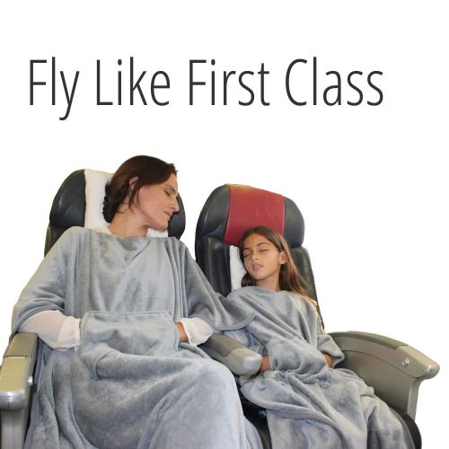  Kululu Some ZZZs 4-in-1 Poncho Style Travel Blanket and & Shredded Memory Foam Pillow Set. The Perfect Plush Blanket & Comfortable Pillow Set for a Cozy First-Class Travel on Airpl