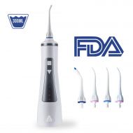 Kumet [Newest 2019] Cordless Water Flosser Oral Irrigator with 4 Modes for Braces and Teeth, Rechargeable Dental Flosser with 4 Jet Tips, 300ML Reservoir, IPX7 Waterproof for Home and Tr