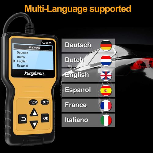  [아마존핫딜][아마존 핫딜] Kungfuren kungfuren OBD2 Scanner, Universal OBD2 Code Reader Car Automotive Check Engine Light Error Analyzer Auto CAN Vehicle Diagnostic Scan Tool for OBDII Protocol Cars Since 1996