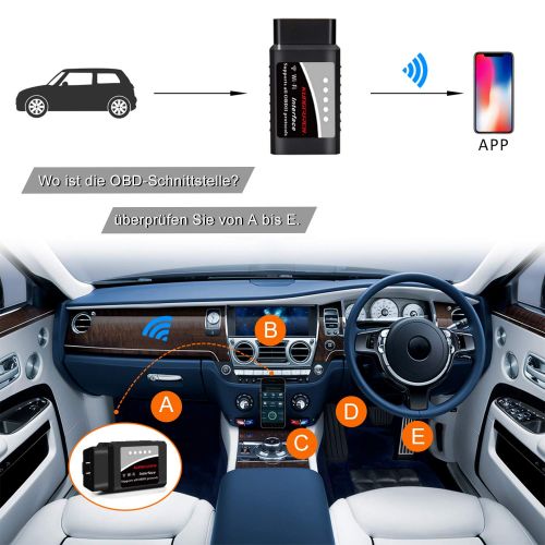  [아마존 핫딜]  [아마존핫딜]Kungfuren kungfuren OBD2 Diagnosegerat, WiFi OBD2 WLAN Diagnose Scanner fuer iOS iPhone Android Windows Torque EOBD OBDII fuer Auto Car PKW KFZ CAN Bus Interface Code Leser Fehlerspeicher lese