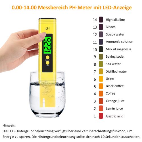  [아마존 핫딜]  [아마존핫딜]Kungfuren kungfuren PH Messgerat mit LCD Anzeige, Digital PH Wert Messgerat ATC Wasserqualitat Tester fuer Haushalt Trinkwasser Hydroponic Aquarium Wasser, ±0.01pH Hohe Genauigkeit, 0.00-14.0