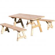 Kunkle Holdings LLC Traditional Straight Leg Cedar Picnic Table Set 5foot