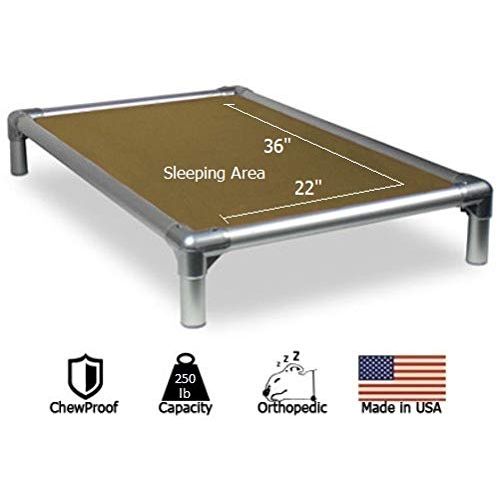  Kuranda Dog Bed - Chewproof - All Aluminum (Silver) - Indoor/Outdoor - Cordura Fabric