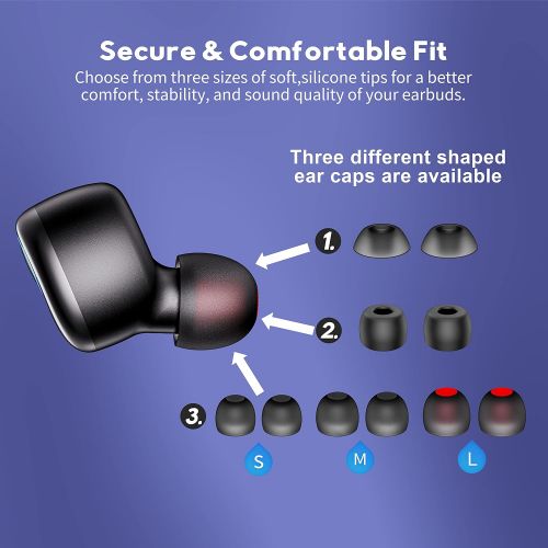  Bluetooth 5.2 Wireless Earbuds,Kurdene S8 Deep Bass Sound 38H Playtime IPX8 Waterproof Earphones Call Clear with Microphone in-Ear Stereo Headphones Comfortable for iPhone, Android