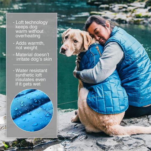  Kurgo Dog Jacket | Reversible Winter Jacket for Dogs | Pet Coat for Hiking | Water Resistant | Reflective | Lightweight | Wear with Harness | Athletic | Loft Jacket | For Small, Me