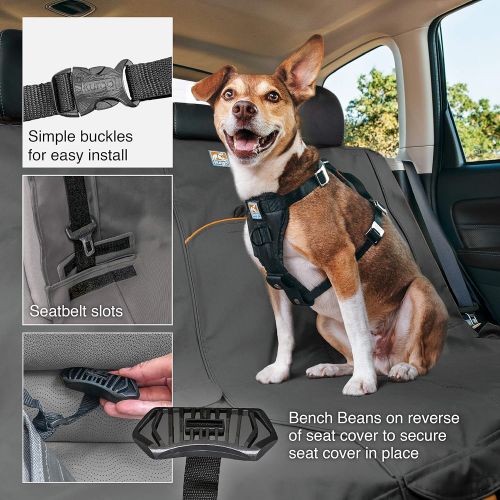  Kurgo Dog Seat Cover | Car Bench Seat Covers for Pets | Dog Back Seat Cover Protector | Water Resistant for Dogs | Contains Seat Anchors | Scratch Proof | Cars | Wander Bench Seat