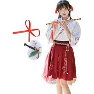 Kurop Womens Ancient Chinese Traditional Hanfu Dress Embroidered Cosplay Costume Accessory Set