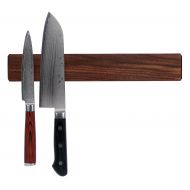 Kurouto Kitchenware Walnut Magnetic Knife Holder with Multi Purpose Functionality as Knife Magnet, Knife Strip, Magnetic Organizer- Securely Holds Your Knives & Keeps Your Kitchen Organized- Made in U