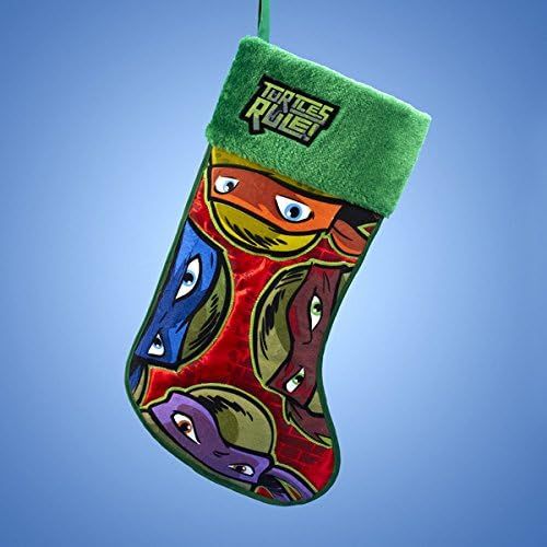 커트애들러 Kurt S. Adler 19.5 Green and Red Teenage Mutant Ninja Turtles Applique Christmas Stocking