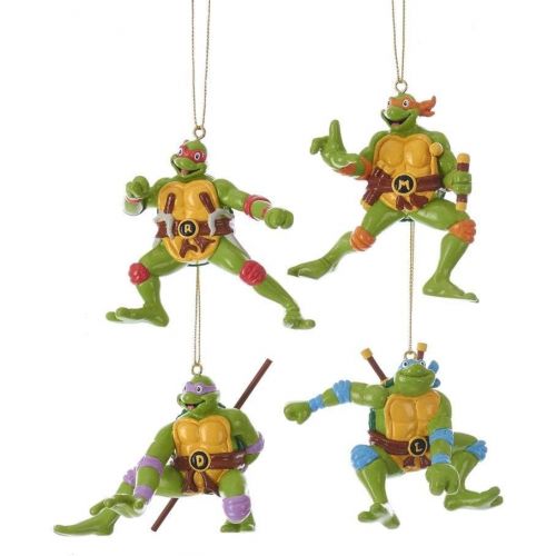 커트애들러 Kurt Adler Ninja Turtles Blow Mold Ornaments 4/Assorted
