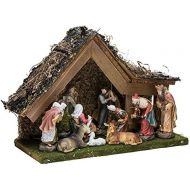 Kurt Adler 9-12-Inch Musical LED Nativity Set with Figures and Stable