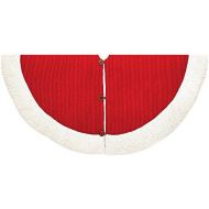 Kurt Adler Red and White Cable Knit Tree Skirt