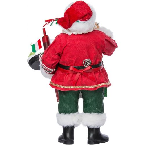 커트애들러 Kurt Adler Musical Fabriche Italian Santa Figurine, 10.5-Inch