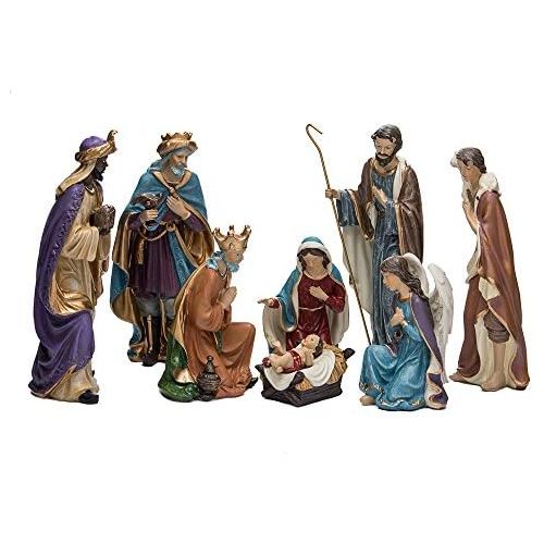 커트애들러 Kurt Adler Resin Nativity Figurine Set, 9-Inch, Set of 8