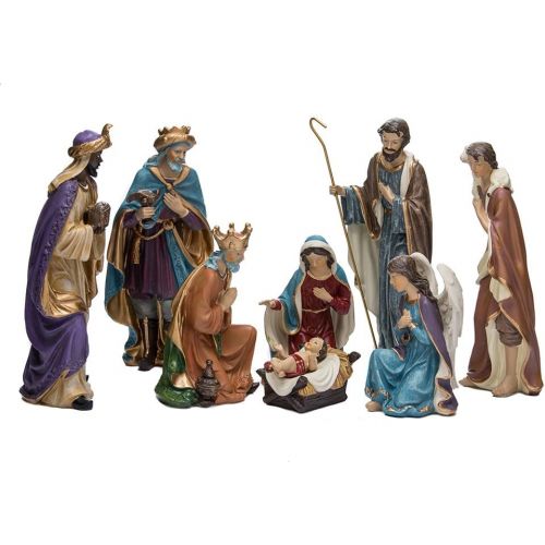 커트애들러 Kurt Adler Resin Nativity Figurine Set, 9-Inch, Set of 8