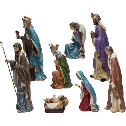 커트애들러 Kurt Adler Resin Nativity Figurine Set, 9-Inch, Set of 8