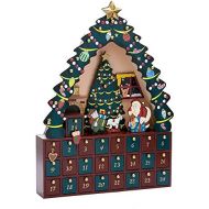 Kurt Adler Christmas Tree 24-Piece Advent Calendar, 16-Inch