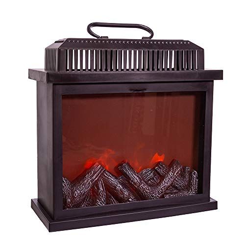 커트애들러 Kurt S. Adler 11-Inch Battery-Operated LED Fireplace Water Lantern, Multi