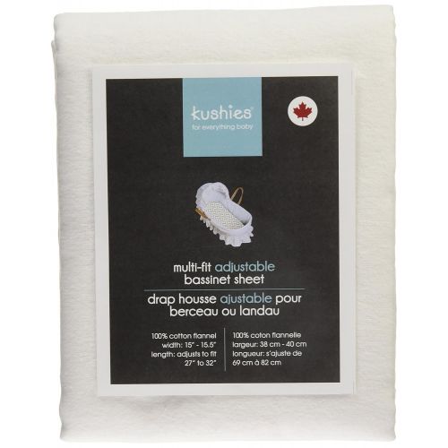  Kushies Multi-Fit Adjustable Bassinet Sheet, White (Discontinued by Manufacturer)