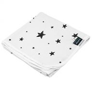 Kushies Receiving Blanket, Scribble Stars Black & White