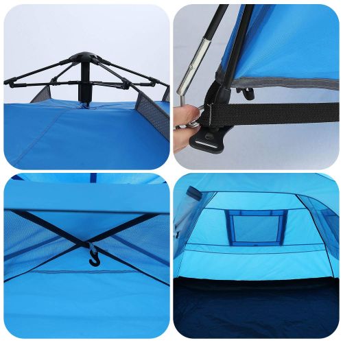  Kusport ZP05, 2-3 Person Rainproof Automatic Hydraulic Backpack Tent for Camping Outdoor Beach Hiking Travel, Blue