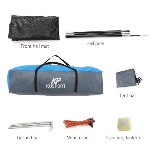  Kusport ZP05, 2-3 Person Rainproof Automatic Hydraulic Backpack Tent for Camping Outdoor Beach Hiking Travel, Blue