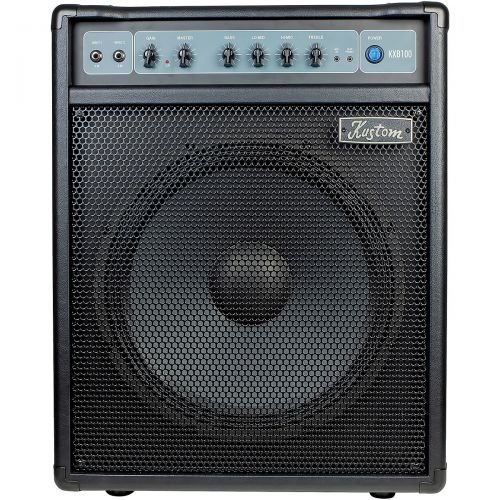  Kustom},description:The Kustom KXB100 is a 100-watt bass combo amplifier with a 15 Kustom speaker and Bass, Lo-Mid, Hi-Mid, and Treble EQ controls. The preamp provides both Gain an