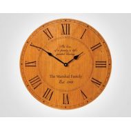 KustomProducts Custom Engraved Clock - Personalized Wood Clock - Wedding Gift - Parent Gift - Family Clock - Mothers Day Present - Birthday Present