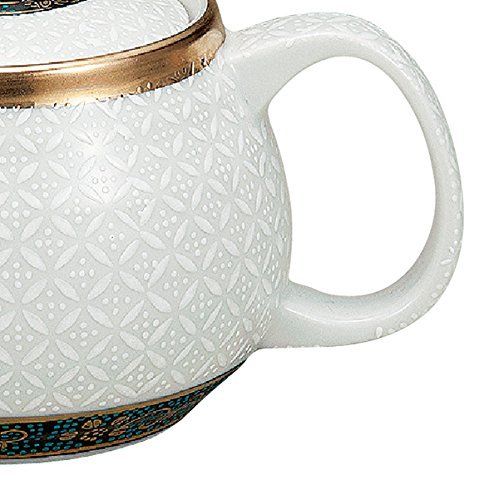  Kutani Japanese Ceramic Porcelain kutani ware. Japanese kyusu teapot. White. Shippou. Japanese ceramic Hagiyakiya K4-588