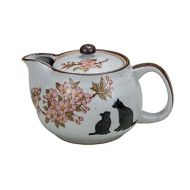 Kutani Pottery Cat kyusu tea pot from Japan K5-553