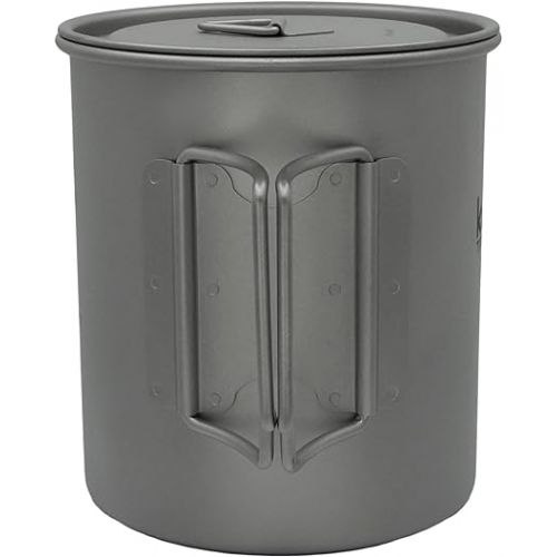  Titanium Pot with Lid 750ml (25.4 oz) - Ultralight and Compact Pot for Backpacking, Camping, and Survival