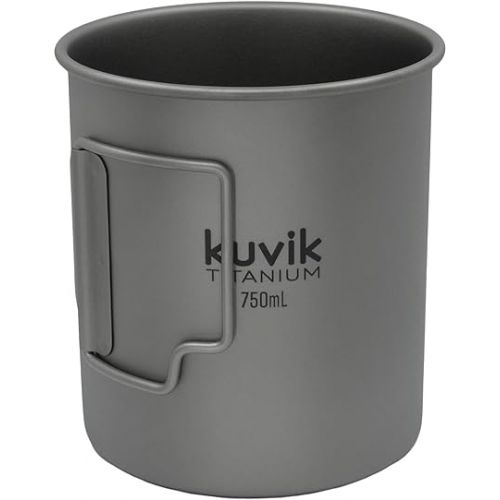 Titanium Pot with Lid 750ml (25.4 oz) - Ultralight and Compact Pot for Backpacking, Camping, and Survival