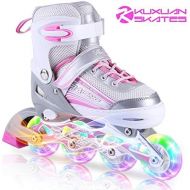 Kuxuan Saya Inline Skates Adjustable for Kids,Girls Rollerblades with All Wheels Light up,Fun Illuminating for Girls and Ladies