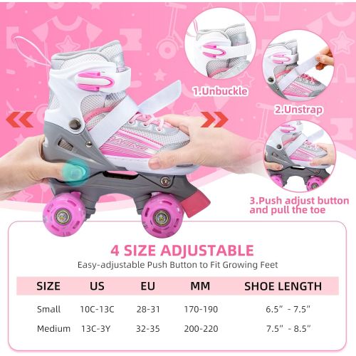  Kuxuan Saya Roller Skates Adjustable for Kids,with All Wheels Light up,Fun Illuminating for Girls and Ladies