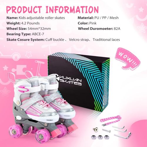 Kuxuan Saya Roller Skates Adjustable for Kids,with All Wheels Light up,Fun Illuminating for Girls and Ladies