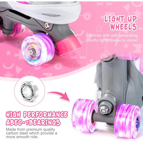  Kuxuan skates Saya Roller Skates Adjustable for Kids,with All Wheels Light up,Fun Illuminating for Girls and Ladies